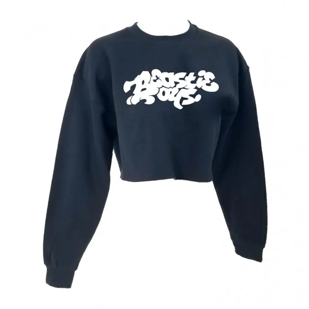 BEASTIE BOYS "Cropped" Crop Top Long Sleeve Crewneck Sweatshirt - rock rap tee - Picture 2 of 5